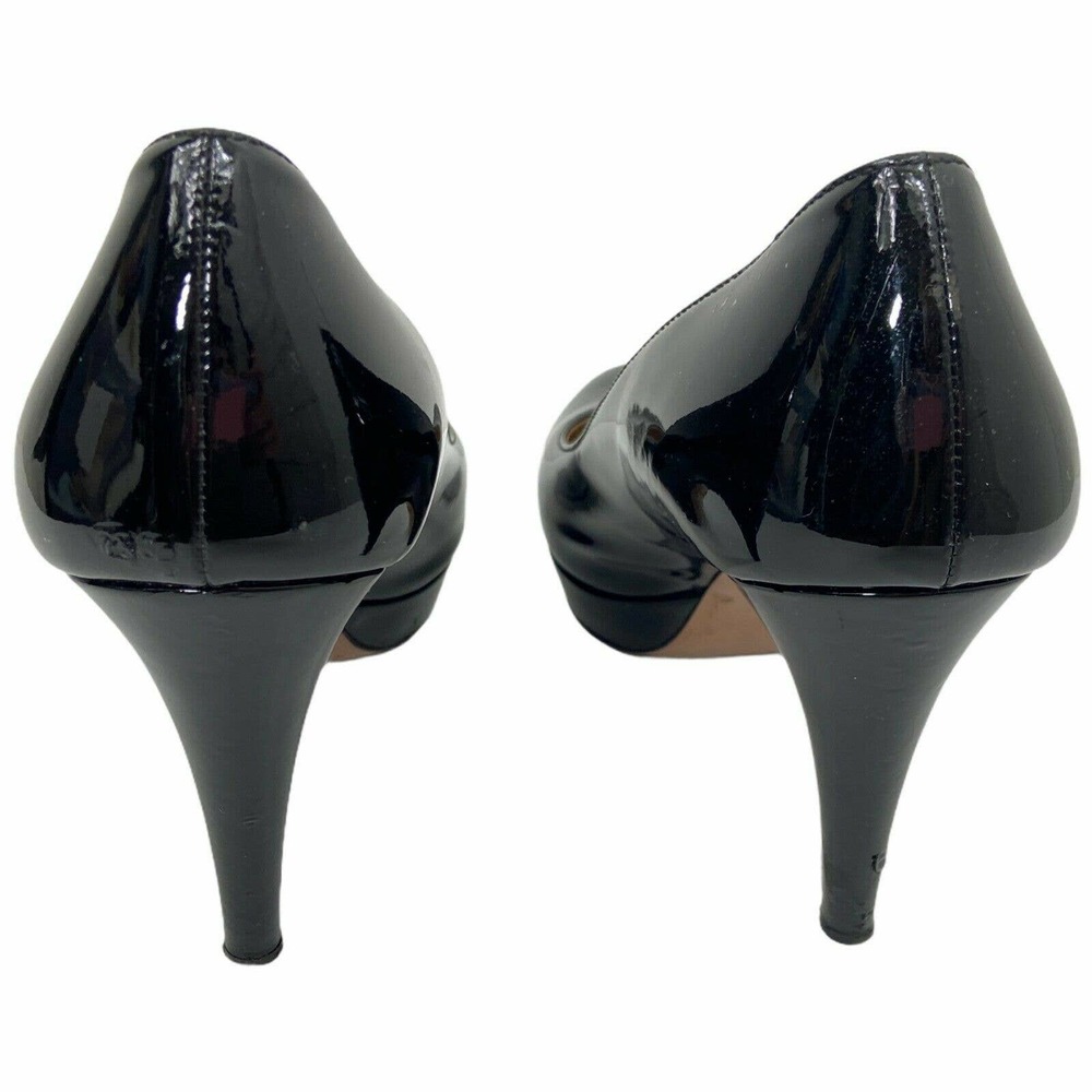 PRADA Black Shiny Patent Leather Heels Pumps 36.5 - Picture 3 of 12